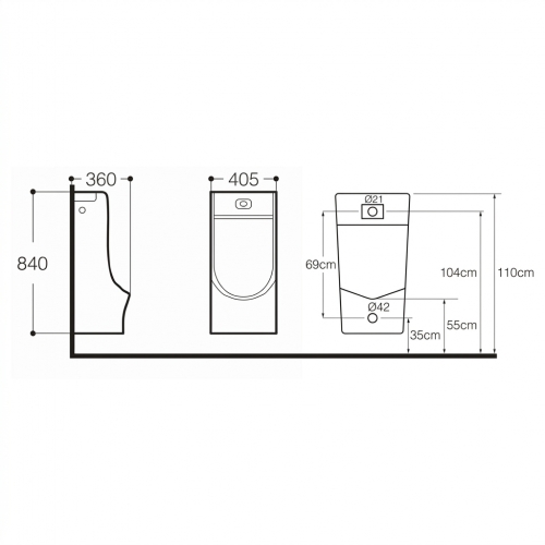Bồn tiểu nam treo LUCKY AD-315B xả tự động